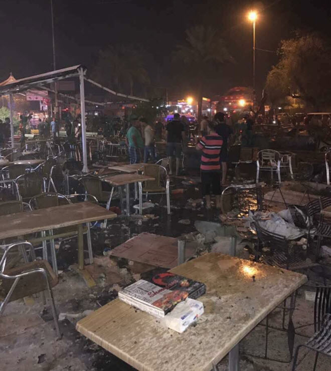عشرات ا لشهداء والجرحى بتفجير سيارة مفخخة في الكرادة وسط بغداد