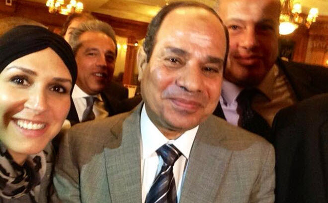 (سيلفي رانيا علواني مع السيسي (تويتر